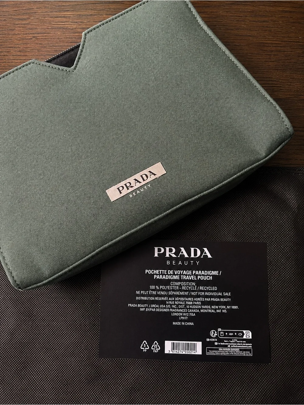 Prada Green Beauty Pouch